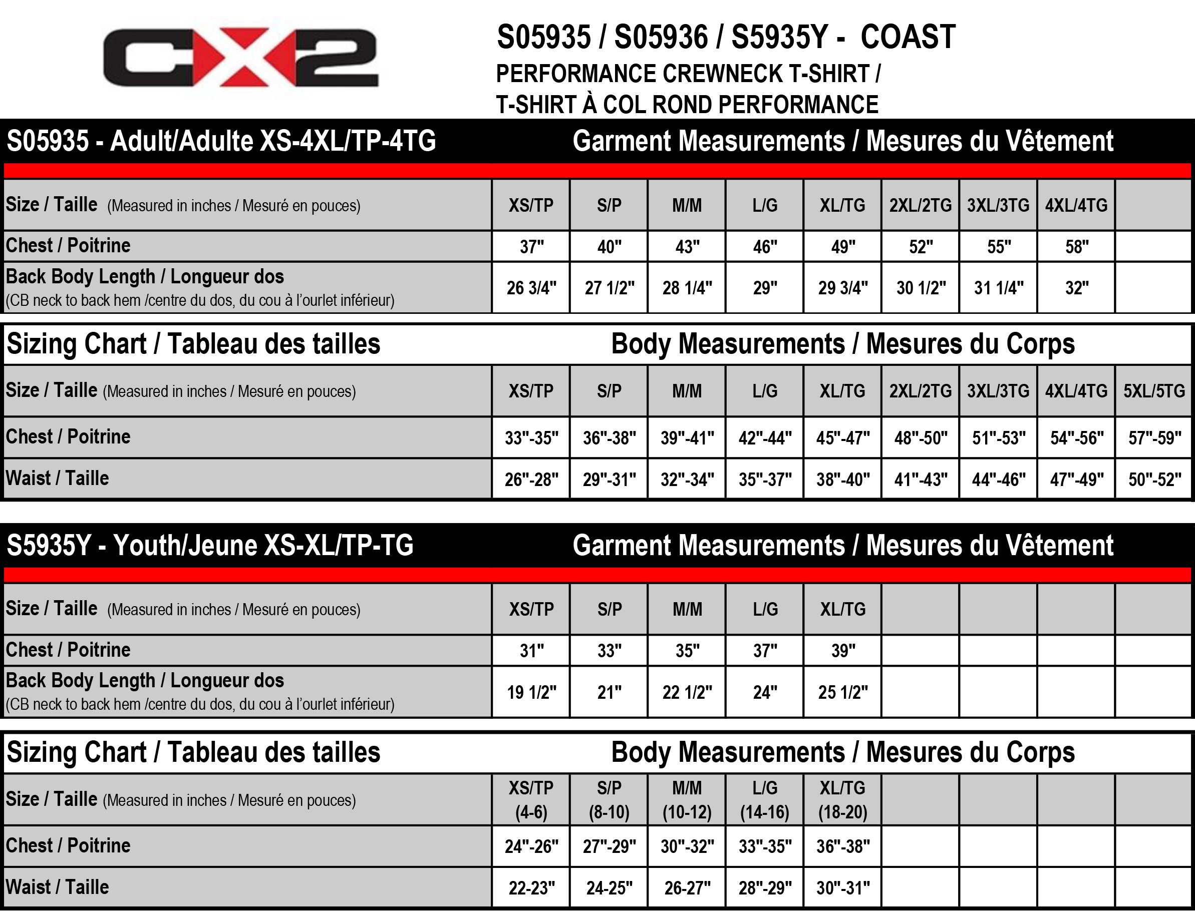 Sizing Chart
