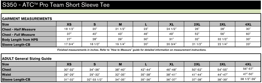 Sizing Chart