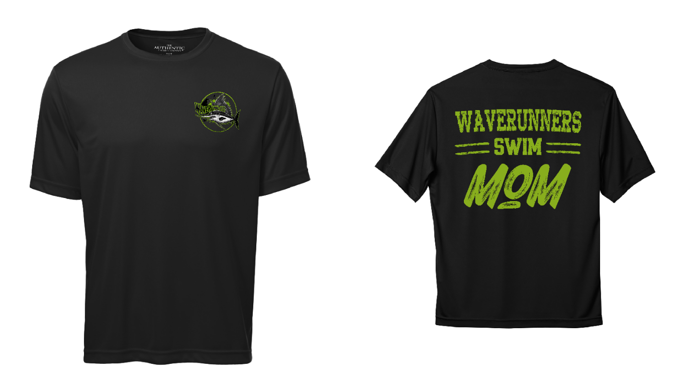 WaveRunners Swim Mom T-Shirt - Black